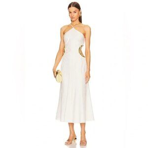 CULT GAIA Silvia Embellished Cutout Halter Dress, XS